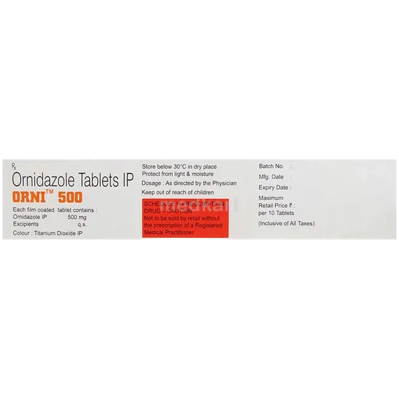 orni 500mg tablet 10's